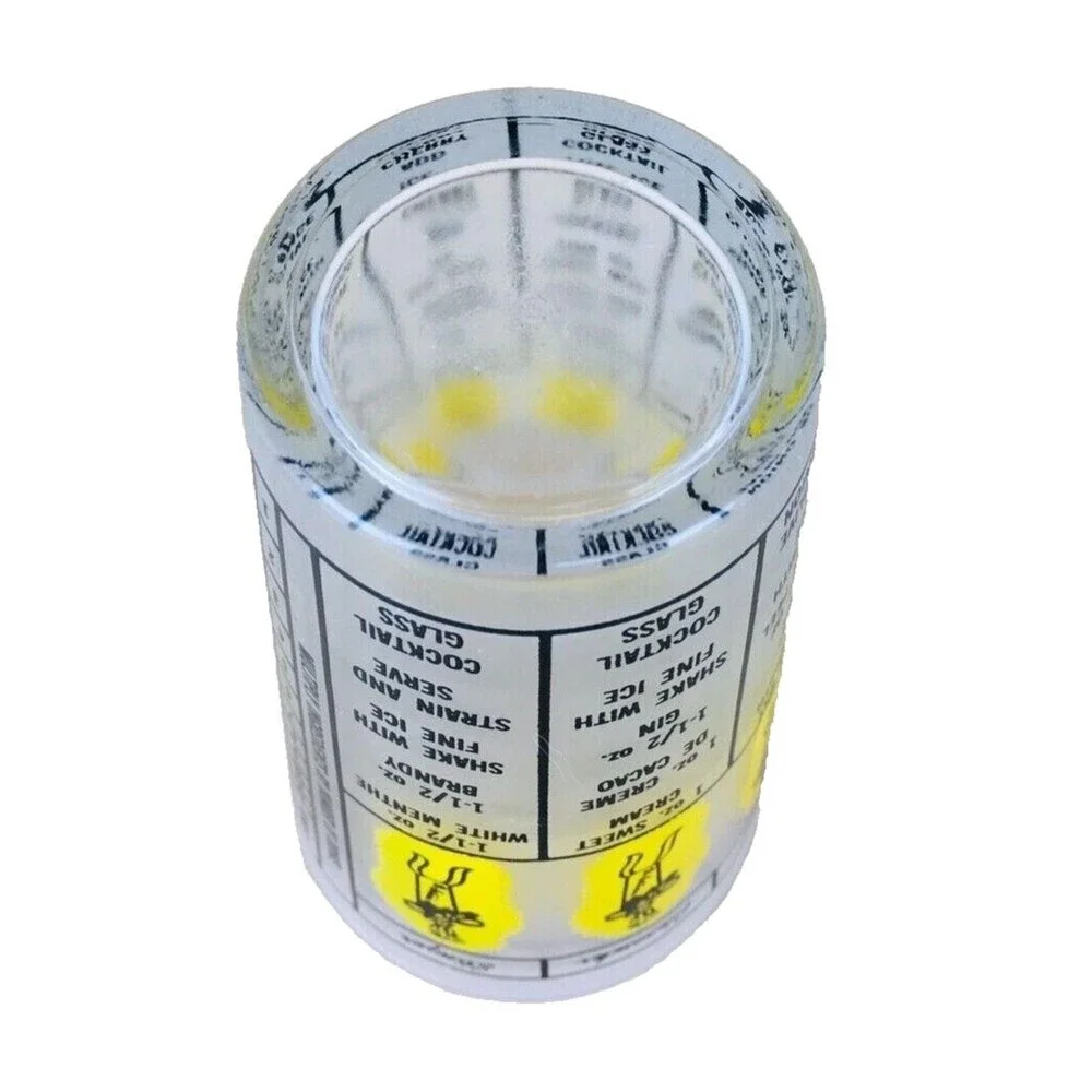 Vintage 50s Frosted Yellow Glass Federal Cocktail Recipe Drink Mixer Tumbler